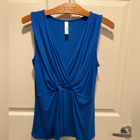 Loveappella Royal Blue Wrap Tank Top Size Small - Picture 1 of 4
